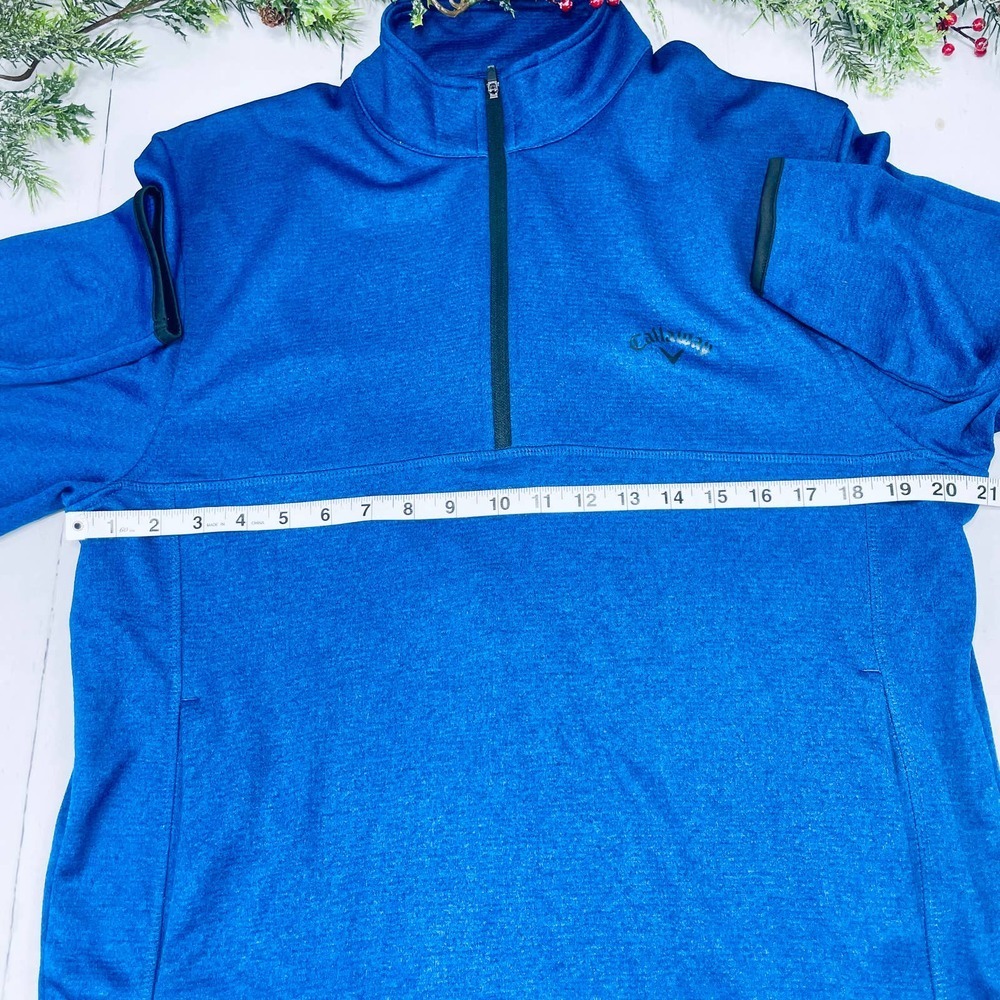 Men's Callaway Half Zip Blue Pull Over - Picture 5 of 7